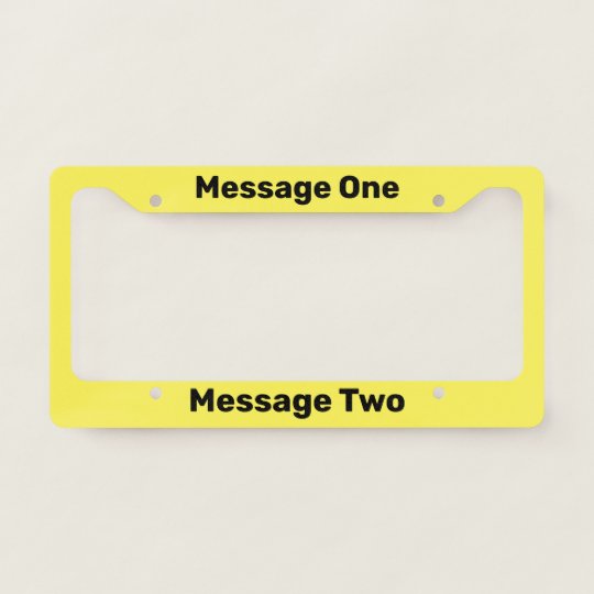 Do It Yourself Yellow License Plate Frame
