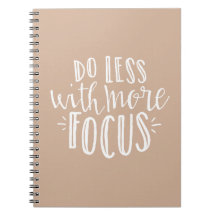 Do Less Quote CUSTOM COLOR Notebook