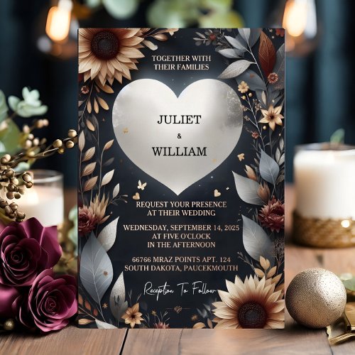 Do Maroon Traditional Fall Couple Burgundy Wedding Foil Invitation