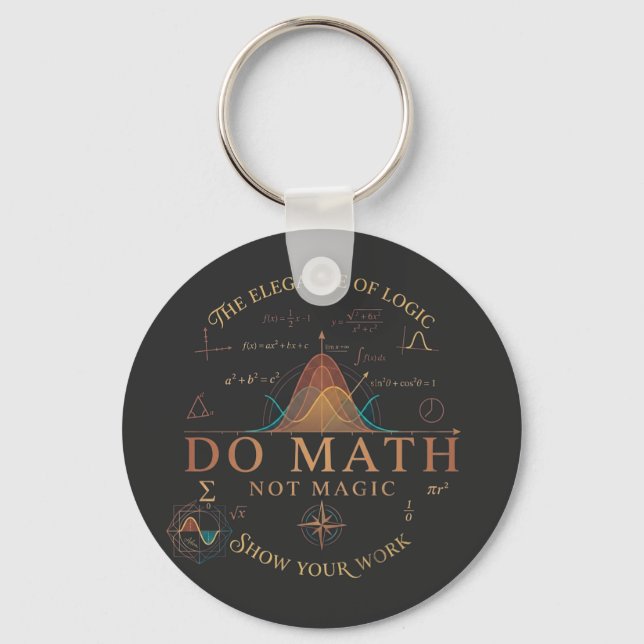 Do Math Not Magic Long Sleeve Shirt Keychain (Front)
