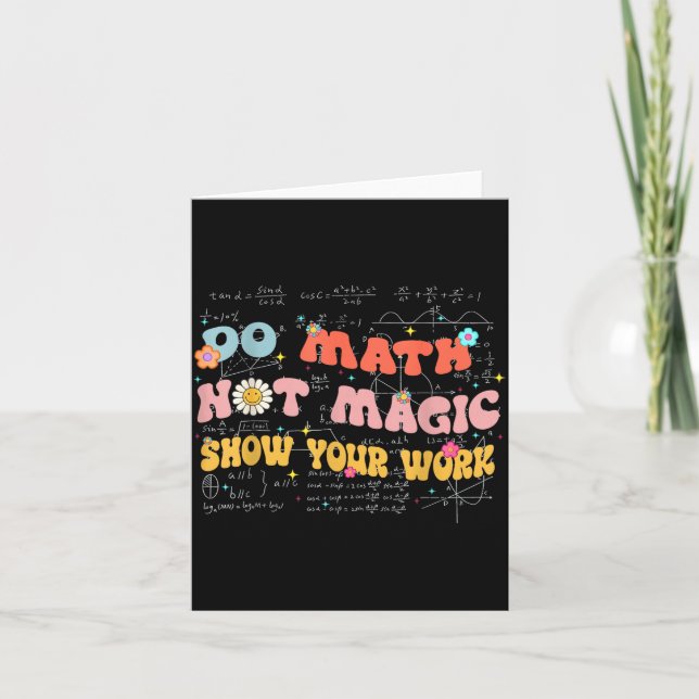 Do Math Not Magic Retro Math Teacher Gift Funny Qu Card (Front)