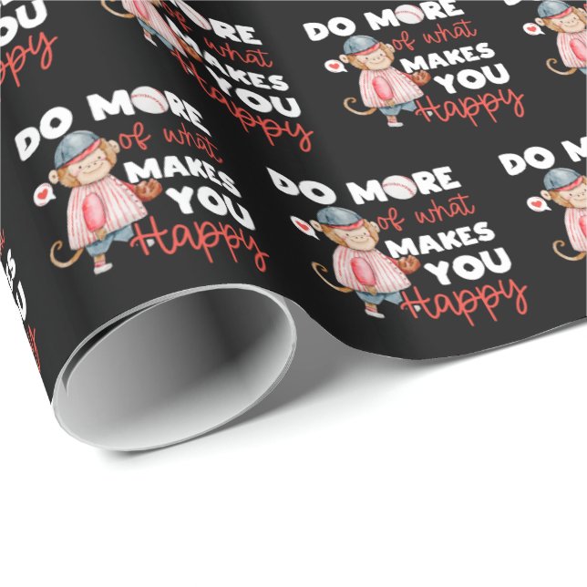 Do More of What Makes You Happy - Baseball Wrapping Paper (Roll Corner)