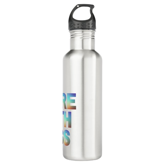 Do More With Less Minimalist Motivational Gradient Stainless Steel Water Bottle (Front)
