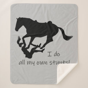 Do My Own Stunts Great Horseback Riding Sherpa Blanket