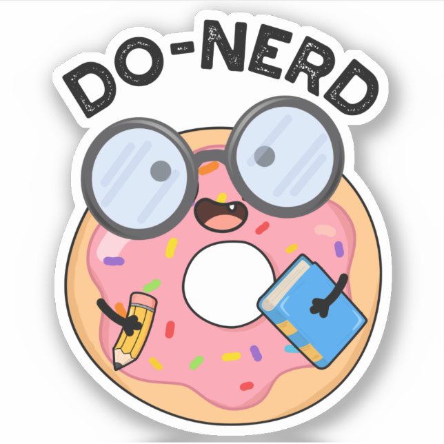 Do-nerd Funny Nerdy Donut Pun  Sticker (Front)