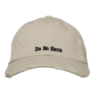 Do No Harm Quote Cute Rustic Stone Embroidered Baseball Cap