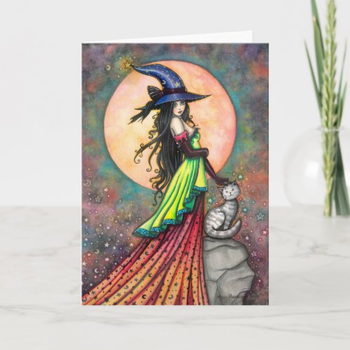 Do no Harm Witch Cat Fantasy Halloween Art Card