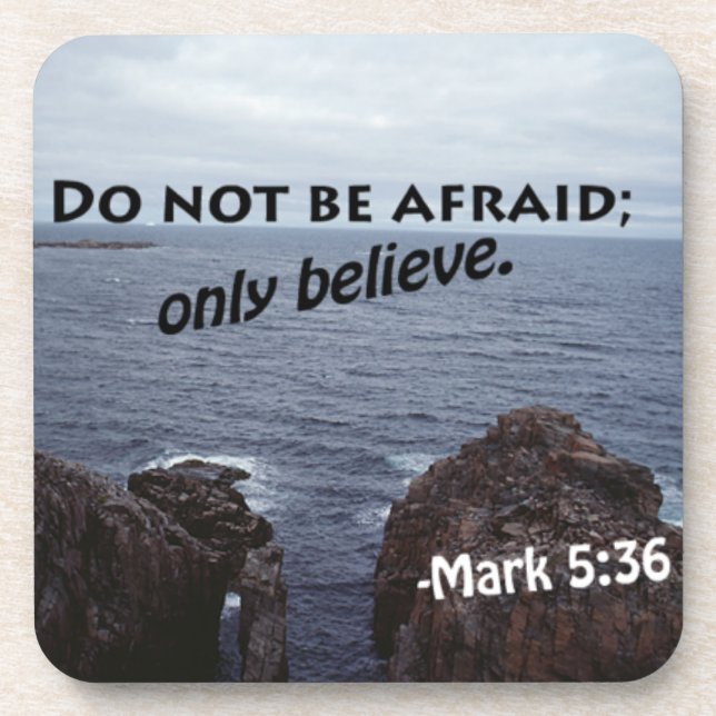 Do not be afraid Bible Quote Customize It Beverage Coaster (Front)