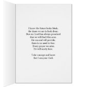 do not be afraid God will provide  bird on feeder (Inside (Right))