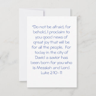 Do Not Be Afraid Luke 2:10-11 Thank You Card