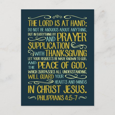 Do Not Be Anxious - Philippians 4:5-7 Postcard