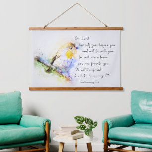 Do not be discouraged, watercolor bird hanging tapestry