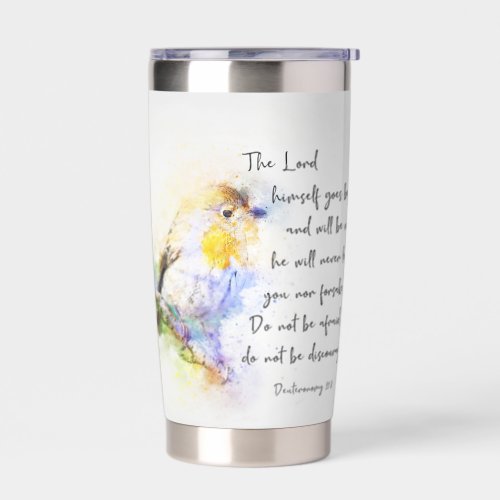 Do not be discouraged watercolor bird   insulated tumbler
