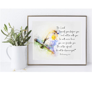 Do not be discouraged, watercolor bird poster