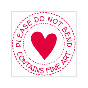 Do Not Bend Fine Art Cute Heart Self-inking Stamp