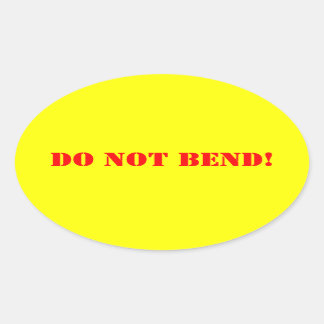 Do Not Bend Oval Sticker