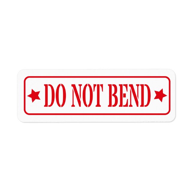 Do Not Bend Red Simple Framed Label (Front)