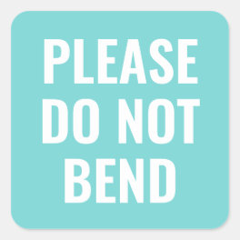 Do not bend trendy simple modern business square sticker