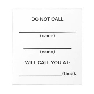 Do Not Call Reminder Notes