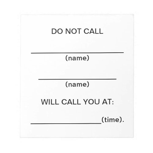 Do Not Call Reminder Notes