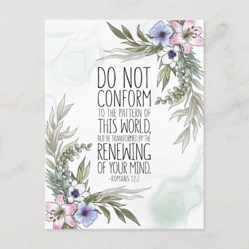 Do Not Conform To The Pattern Romans 122 Postcard