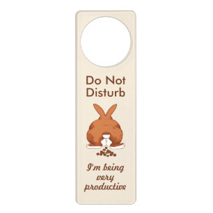 Do Not Distrub Pooping Bunny Bathroom Door Hanger