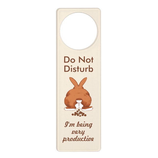 Do Not Distrub Pooping Bunny Bathroom Door Hanger (Front)