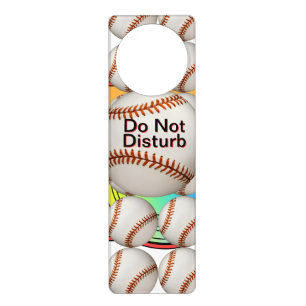 Do Not Disturb Baseball Sports Door Hanger