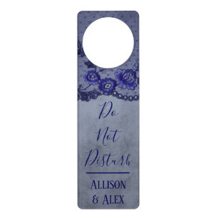 Do Not Disturb Beautiful Blue Faux Lace Door Hanger
