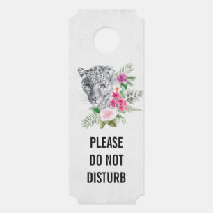 Do Not Disturb Beautiful Leopard Head Exotic Door Hanger