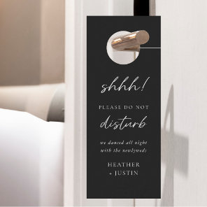 Do Not Disturb Black Wedding Hotel Door Hanger