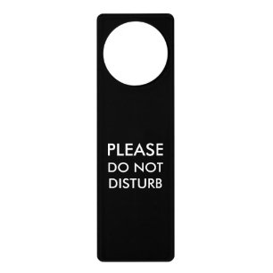 Do not Disturb black white custom text elegant Door Hanger