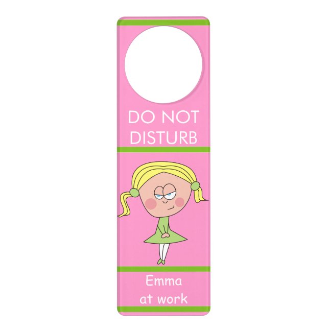 Do Not Disturb Blonde Hair Girl Funny Door Hangers (Front)
