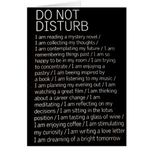 Do not disturb cards