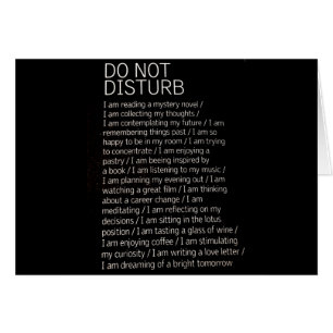 Do not disturb cards