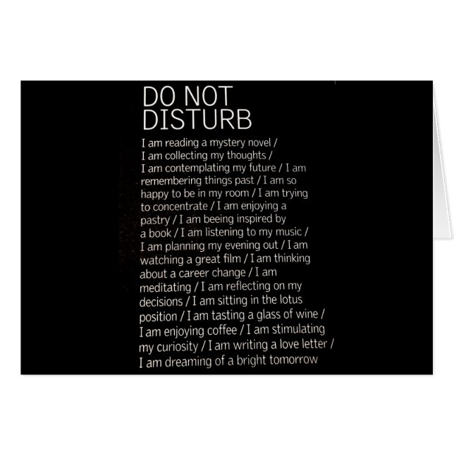 Do not disturb cards (Front Horizontal)