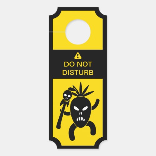 Do Not Disturb Caution Tribal Mask Warrior Door Hanger