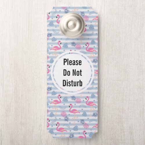 Do Not Disturb Cite Flamingo  Pineapple Pattern Door Hanger