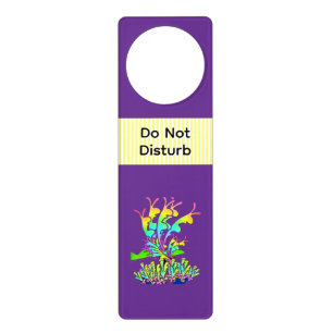 Do Not Disturb Contemporary Floral Purple  Door Hanger