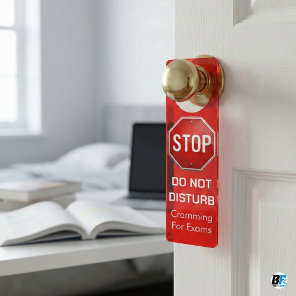 Do Not Disturb  - Cramming for Exams Red Door Hanger