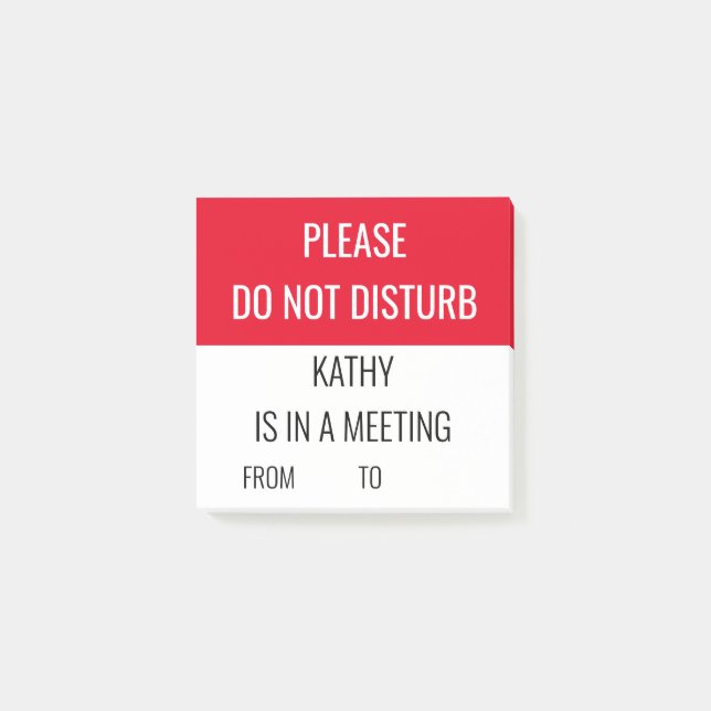 Do not Disturb Custom Door Sign Meetings Work Post-it Notes (Front)