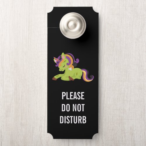 Do Not Disturb Cute Frankenstein Unicorn Halloween Door Hanger