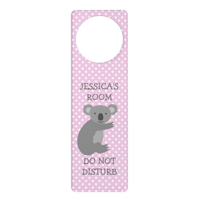 Do not disturb cute koala bear nursery door hanger (Front)