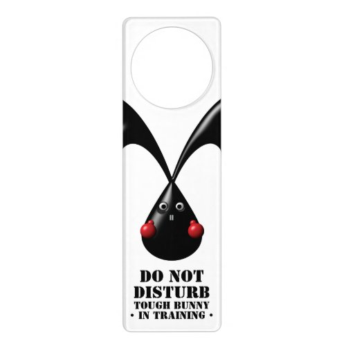 Do Not Disturb Cute Tough Bunny Boxer Rabbit Door Hanger