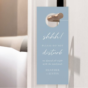 Do Not Disturb Dusty Blue Wedding Hotel Door Hanger