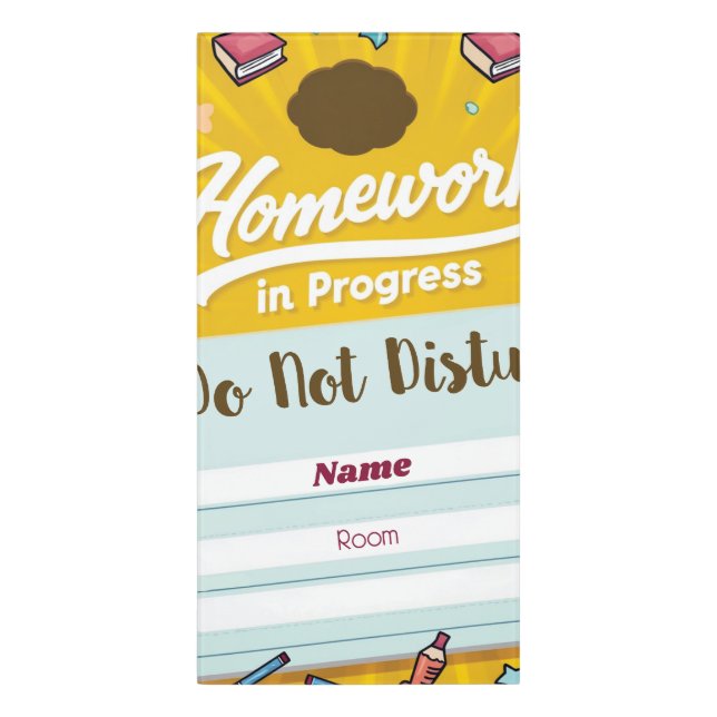 Do Not Disturb Editable Homework Door Sign (Classic Front Vert)