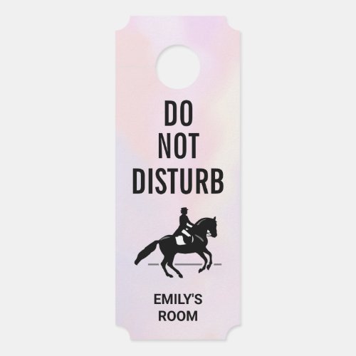 Do Not Disturb Elegant Dressage Rider Door Hanger