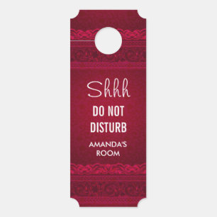 Do Not Disturb Elegant Red Background Stylish Door Hanger