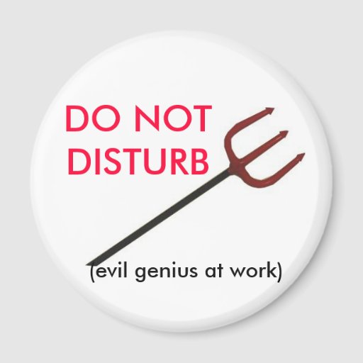 DO NOT DISTURB, (evil genius at work) Magnets | Zazzle