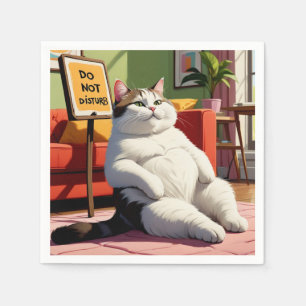 Do not Disturb Fat Cat Funny Napkins
